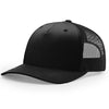 Richardson Black/Black Five Panel Trucker Hat