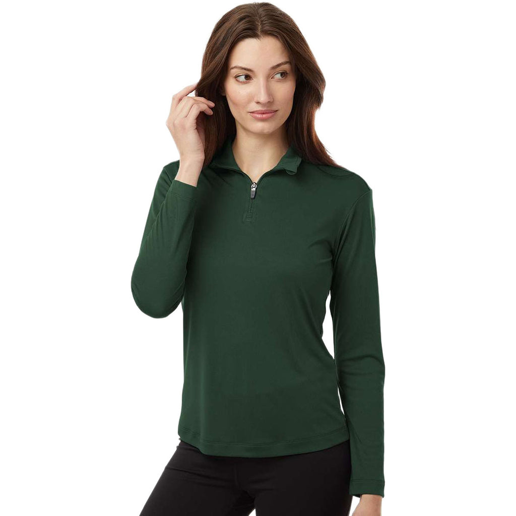 AllPro Women's Forest Green Pro-Lock Performance Quarter-Zip Pullover