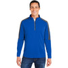 Core 365 Men's True Royal/Carbon Market Snag Protect Mesh Colorblock Quarter-Zip Pullover