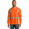CornerStone Men's Safety Orange ANSI 107 Class 3 Long Sleeve Segmented Tape Hooded Tee