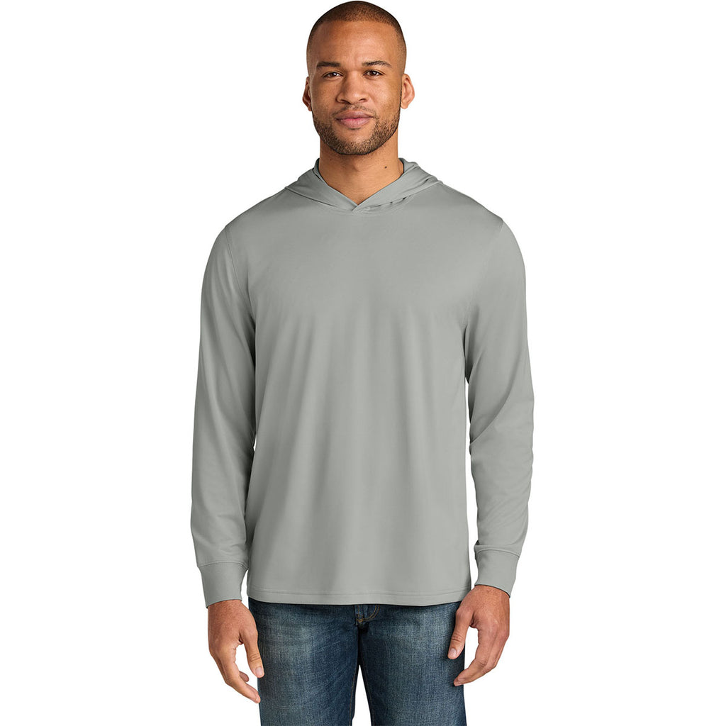CornerStone Men's Light Grey Workwear Pro Long Sleeve Hooded Tee
