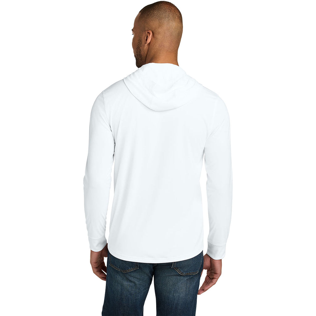 CornerStone Men's White Workwear Pro Long Sleeve Hooded Tee