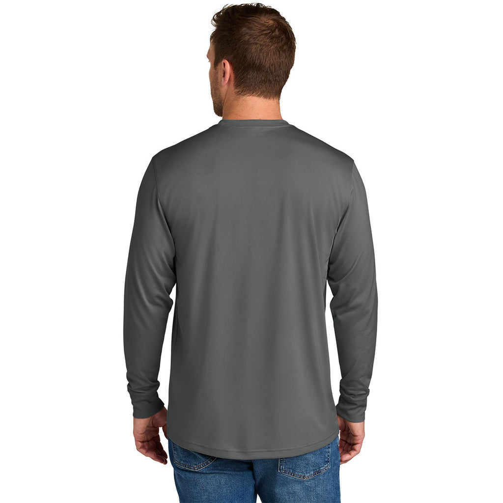 CornerStone Men's Metal Grey Workwear Pro Long Sleeve Pocket Tee
