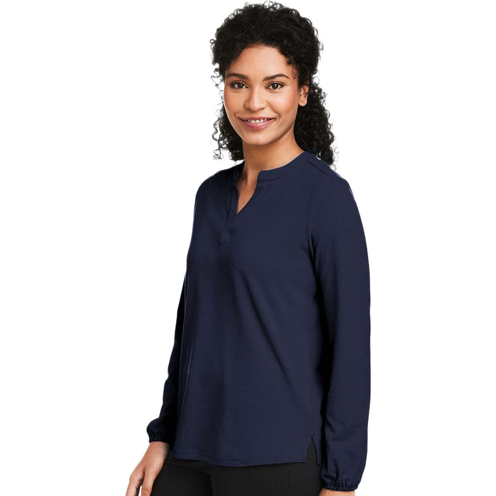 Devon & Jones Women's Navy Raleigh Half-Placket Knit Top