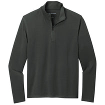 Port Authority Men's Charcoal Microterry 1/4-Zip Pullover