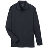 Harriton Men's Black Charge Snag and Soil Protect Long Sleeve Polo