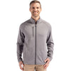 Cutter & Buck Men's Elemental Grey Heather Peshastin Fleece Recycled Full Zip Jacket