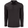 Cutter & Buck Men's Black Coastline Epic Comfort Recycled Long Sleeve Polo