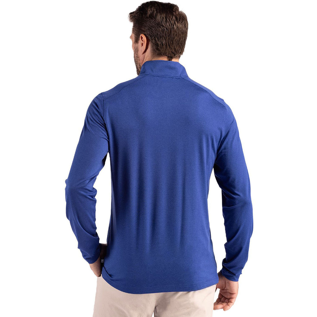 Cutter & Buck Men's Tour Blue Coastline Epic Comfort Recycled Quarter Zip