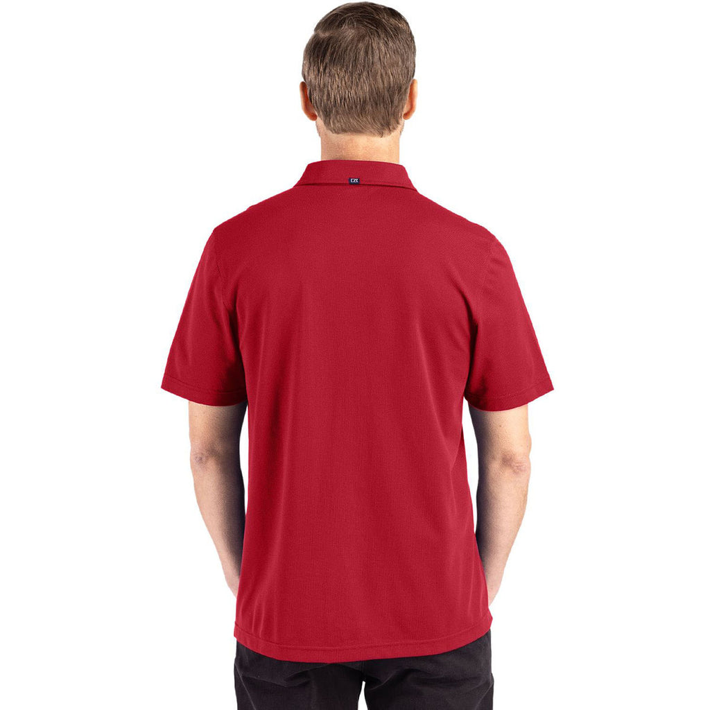 Cutter & Buck Men's Cardinal Red Advantage Refresh Epic Confidence Recycled Tri-Blend Pique Polo