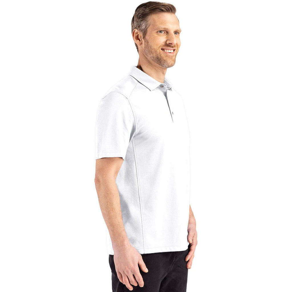 Cutter & Buck Men's White Advantage Refresh Epic Confidence Recycled Tri-Blend Pique Polo