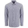 Cutter & Buck Men's Navy Blue/White Skyline Epic Confidence Recycled Gingham Long Sleeve Dress Shirt