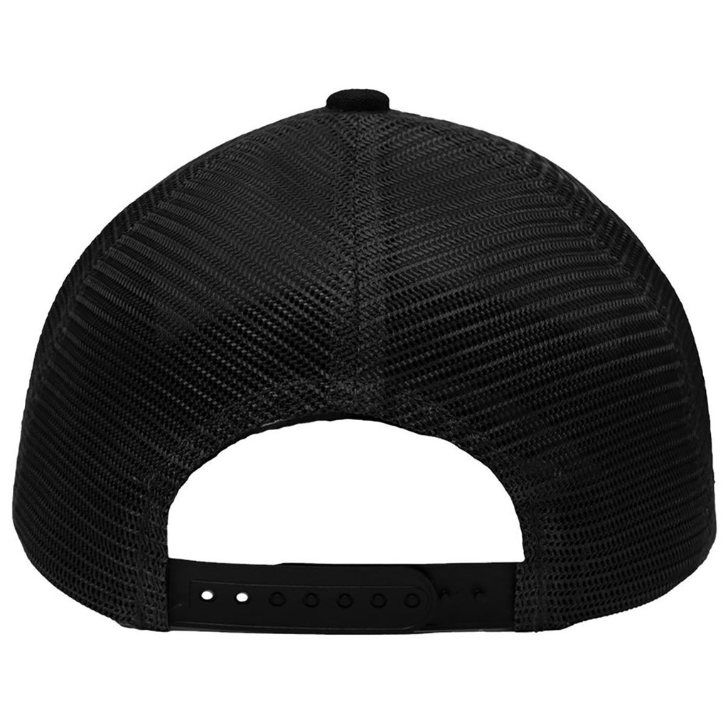 Sportsman Black/Black Modern Six-Panel Trucker Fit Cap