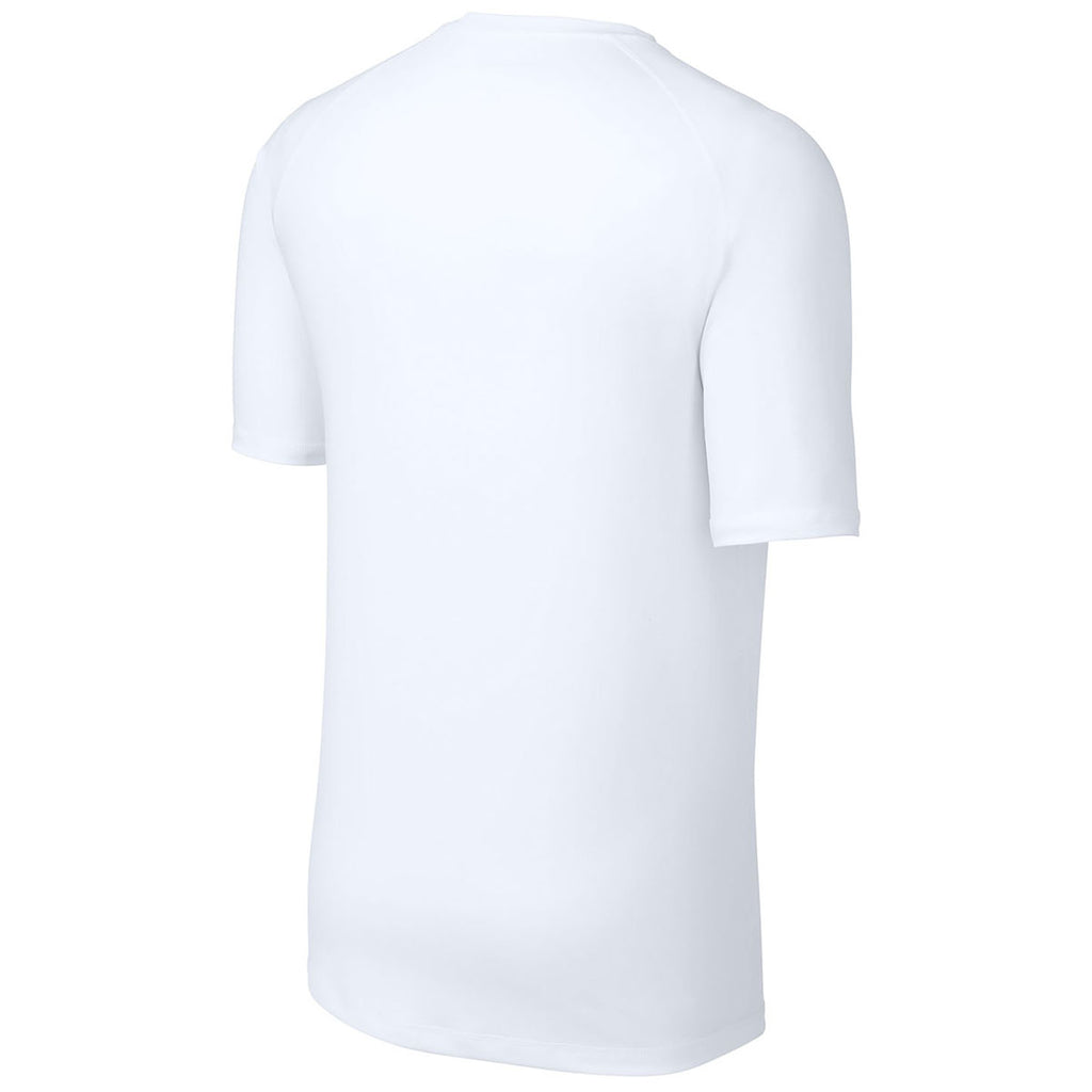 Sport-Tek Men's White PosiCharge Compression 1/2-Sleeve Tee