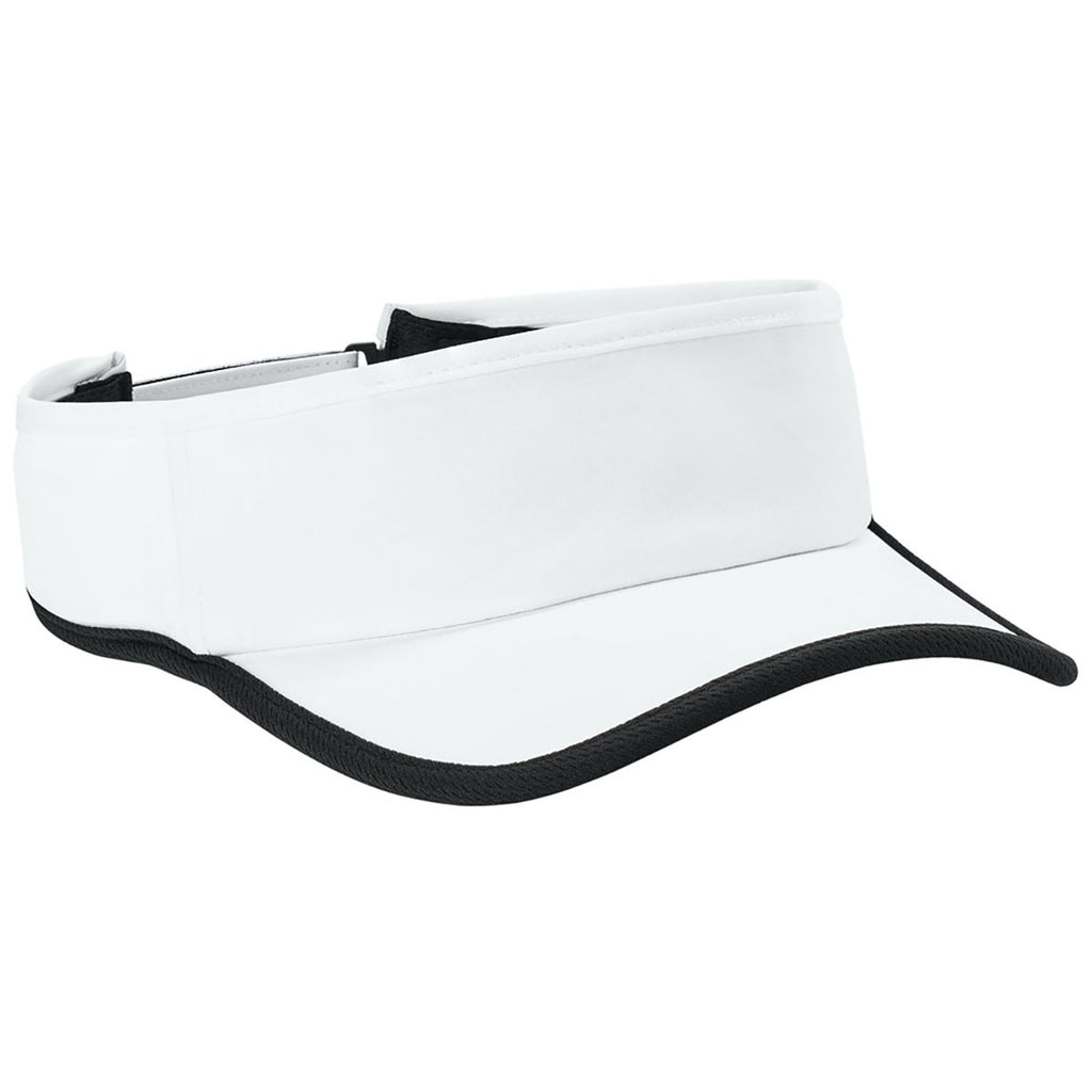 Sport-Tek White/Black Repeat Visor
