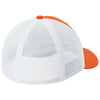 Sport-Tek Deep Orange/White Stretch-Tek Mesh Back Cap