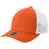 Sport-Tek Deep Orange/White Stretch-Tek Mesh Back Cap