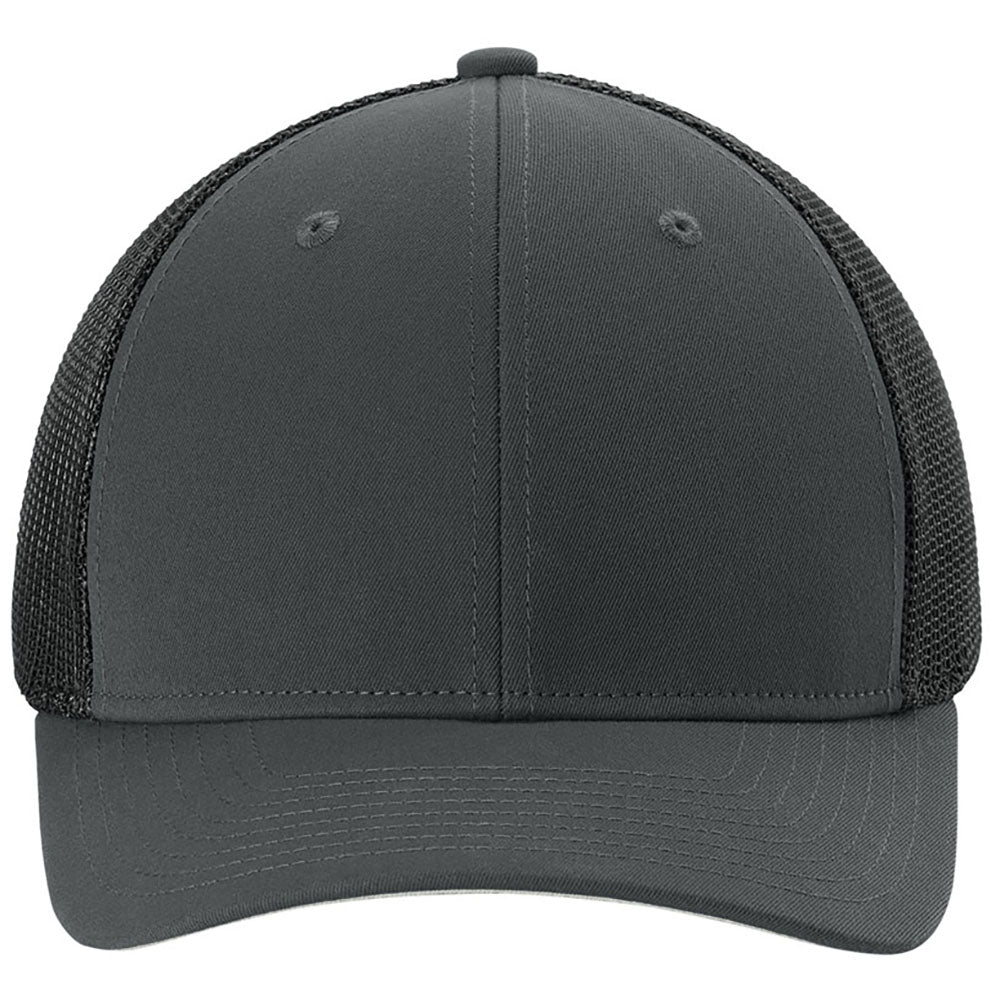 Sport-Tek Iron Grey/Black Stretch-Tek Mesh Back Cap