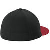 Sport-Tek Black/Deep Red/Black Pro-Cut Stretch-Tek Cap