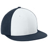 Sport-Tek White/True Navy/True Navy Pro-Cut Stretch-Tek Cap