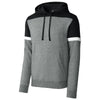 Sport-Tek Men's Black/Vintage Heather Drive Fleece Colorblock Hoodie