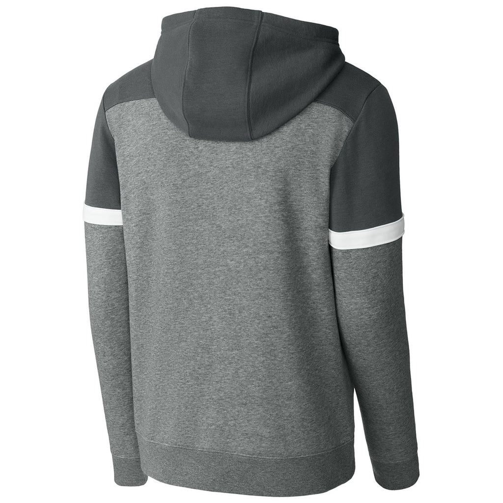 Sport-Tek Men's Dark Smoke Grey/Vintage Heather Drive Fleece Colorblock Hoodie