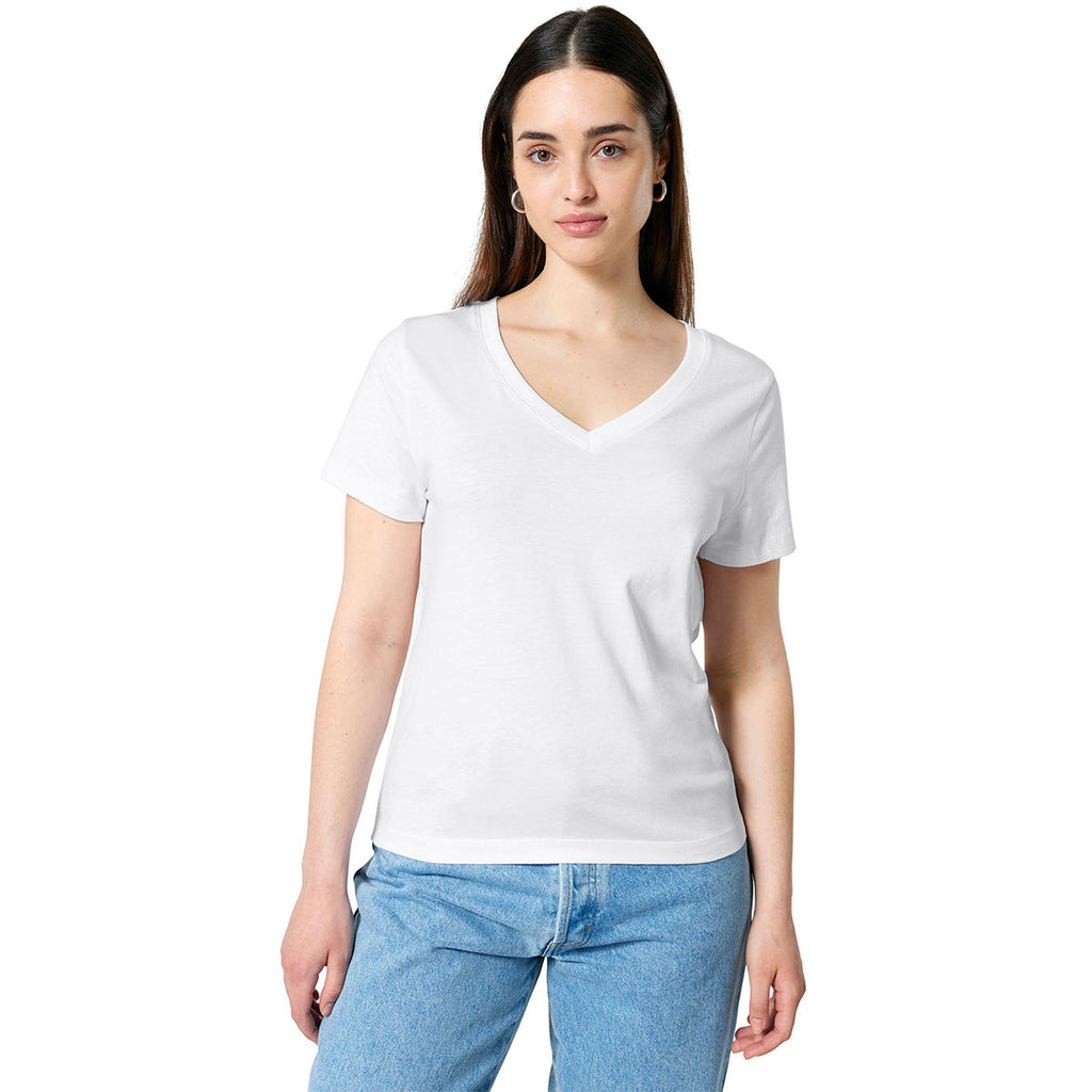Stanley/Stella Women's White Stella Isla V-Neck Tee