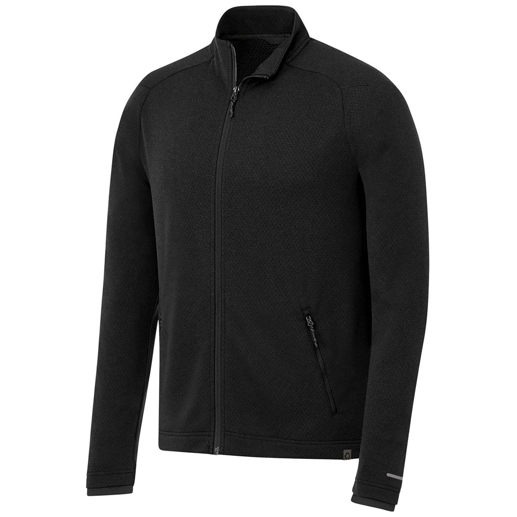 Elevate Men's Black Asgard Eco Knit Full Zip Performance Jacket