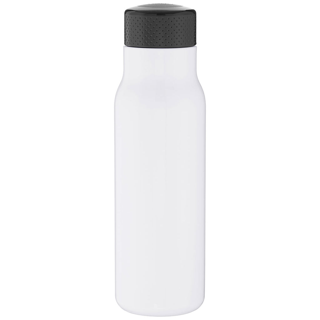 H2Go White 25 oz Stainless Steel Tread Bottle