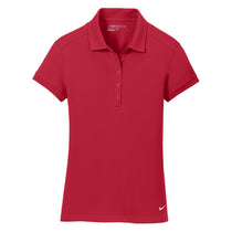 Nike Women's Red Dri-FIT Solid Icon Pique Polo