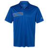 Adidas Men's Collegiate Royal/Grey Three 3 Stripe Chest Polo