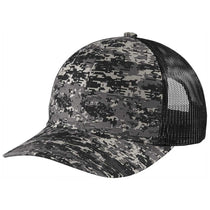 Port Authority Black Digi/Black Snapback Digi Camo Trucker Cap