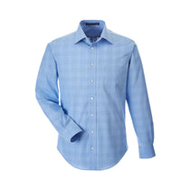 Devon & Jones Men's White/Light French Blue Crown Collection Glen Plaid