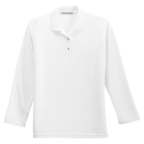 Port Authority Women's White Long Sleeve Silk Touch Polo