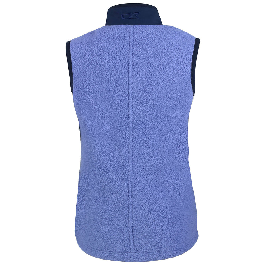 Cutter & Buck Women's Hyacinth/Navy Blue Cascade Eco Sherpa Fleece Vest