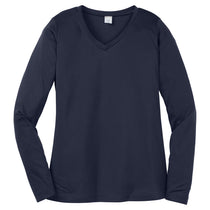 Sport-Tek Women's True Navy Long Sleeve PosiCharge Competitor V-Neck Tee