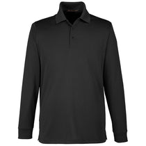 Harriton Men's Black Tall Advantage Snag Protection Plus Long Sleeve Polo