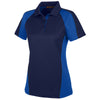 Harriton Women's Dark Navy/True Royal/Dark Charcoal Advantage Snag Protection Plus Colorblock Polo
