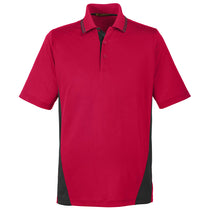 Harriton Men's Red/Black Tall Flash Snag Protection Plus Colorblock Polo