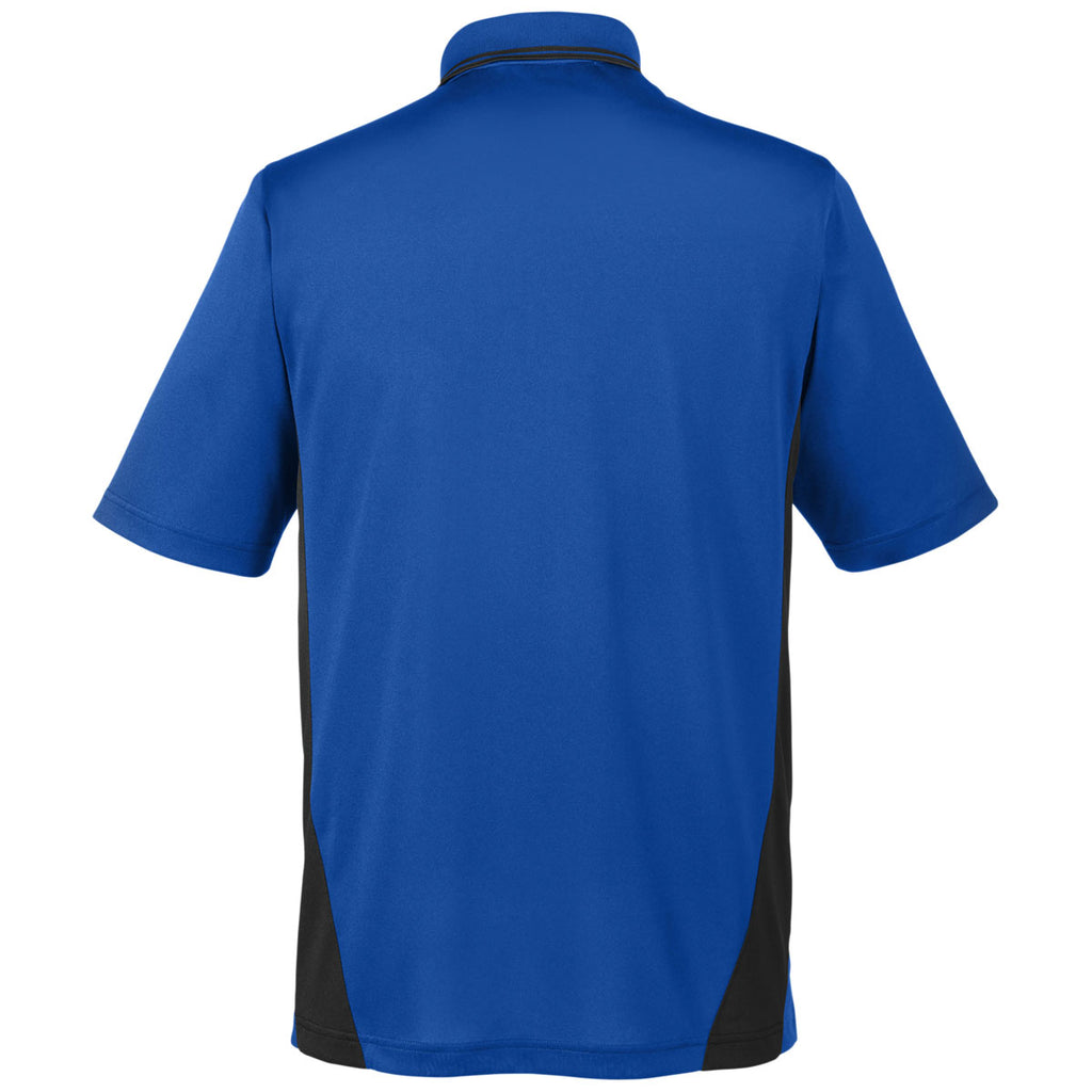 Harriton Men's True Royal/Black Tall Flash Snag Protection Plus Colorblock Polo