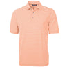 Cutter & Buck Women's Orange Burst Virtue Eco Pique Stripped Recycled Polo