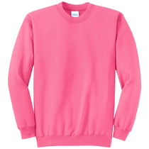 Port & Company Men's Neon Pink Core Fleece Crewneck Sweatshirt