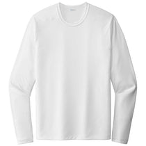 Sport-Tek Men's White Posi-UV Pro Long Sleeve Tee
