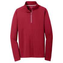 Sport-Tek Men's Deep Red Textured 1/4-Zip Pullover