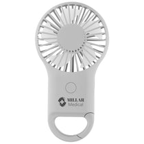 48-Hour Hit White Rechargeable Handheld Fan With Carabiner