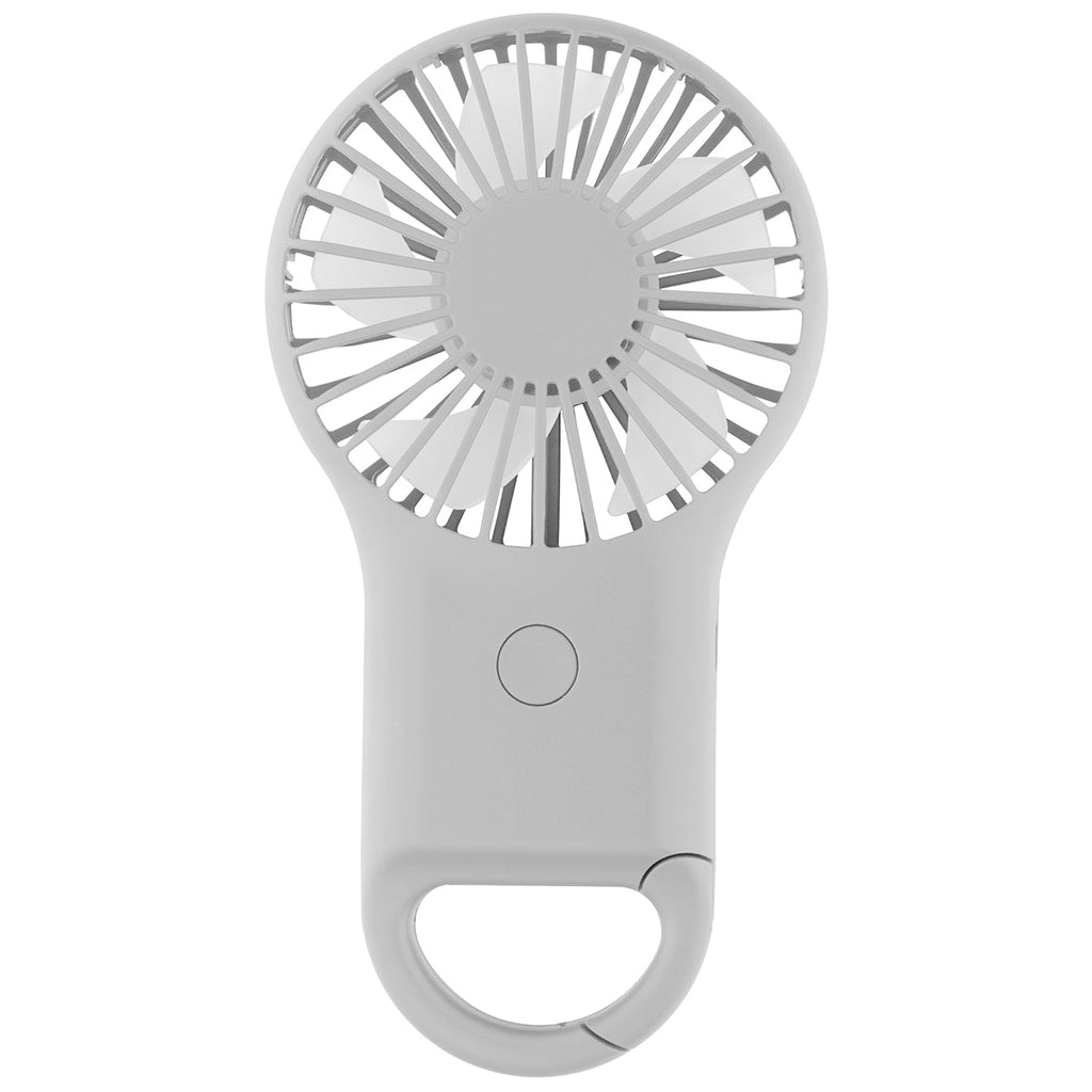 48-Hour Hit White Rechargeable Handheld Fan With Carabiner