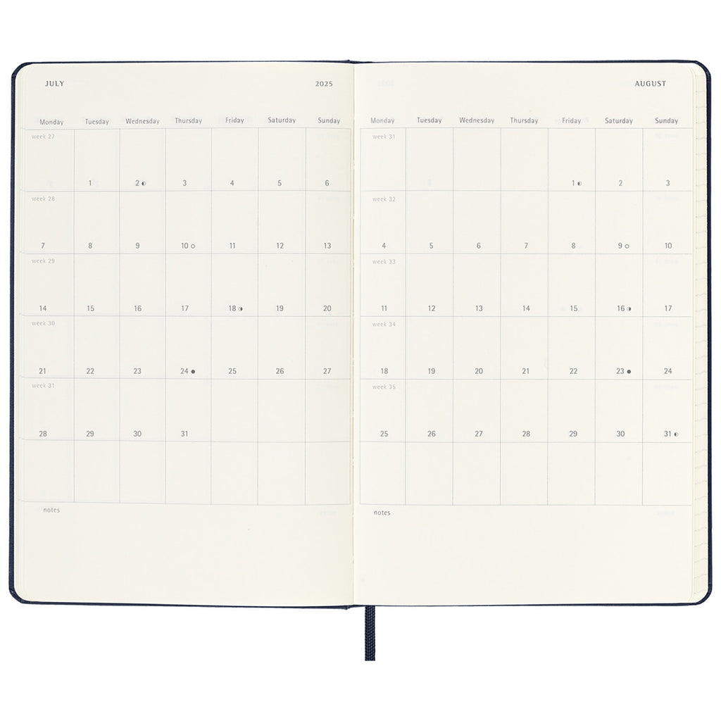 Moleskine Black Hard Cover Large 12- Month Daily 2025 Planner