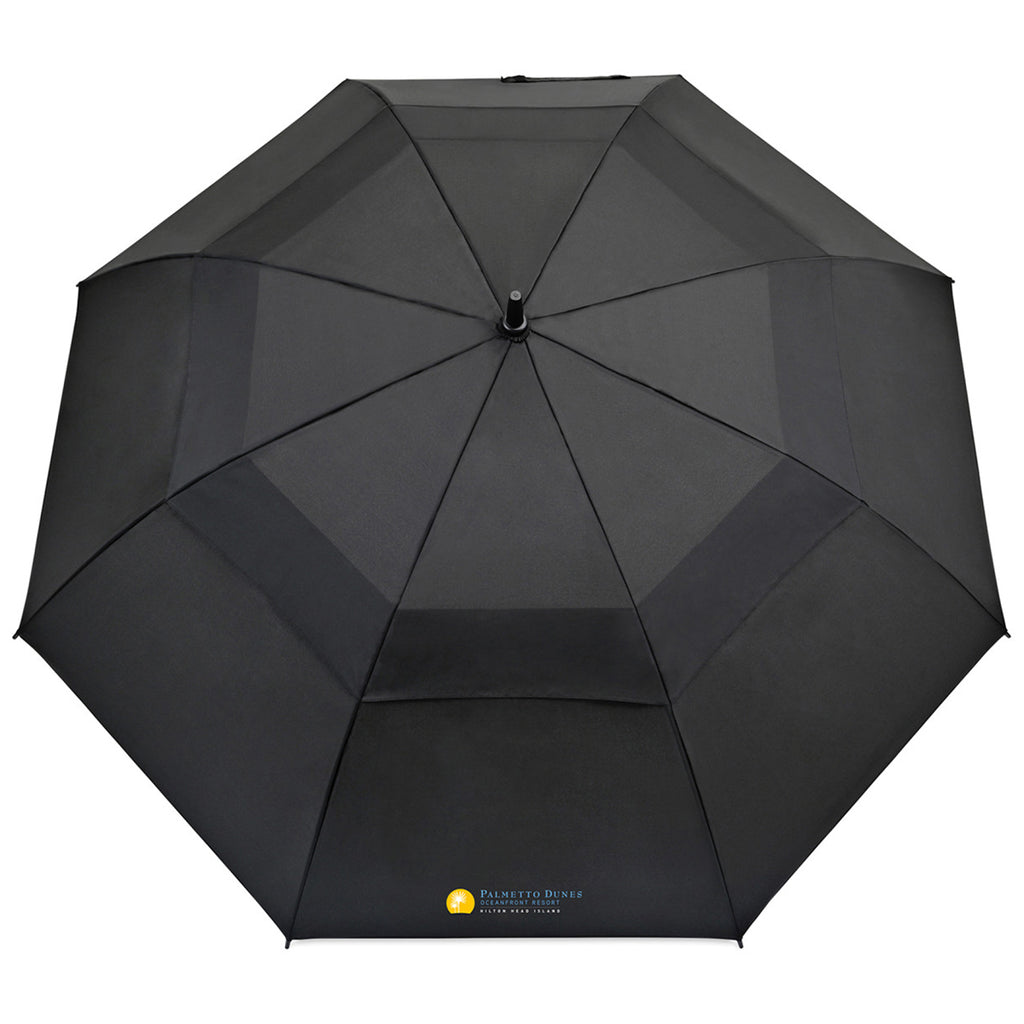 Elements Black 60" Recylcled Auto Open Double Canopy Golf Umbrella