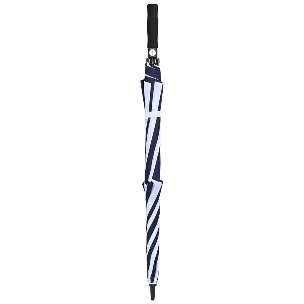 Elements Navy/White 60" Recycled Auto Open Double Canopy Golf Umbrella