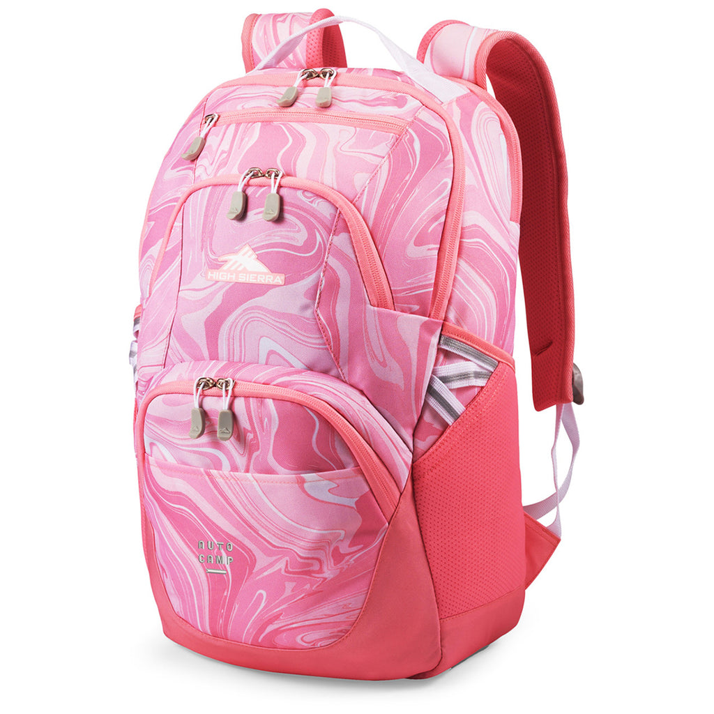 High Sierra Pink Marble/Bubblegum Pink Swoop SG Laptop Backpack